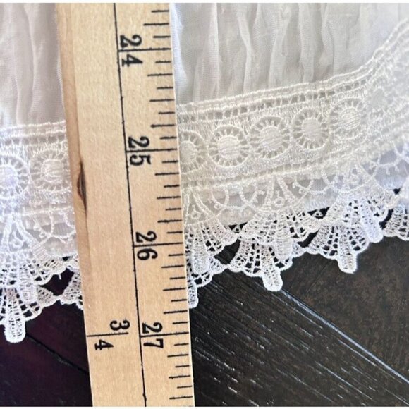 Beehive Clothing Vintage Tunic Blouse Long Sleeves Size XS White Crinkle Pattern - Picture 10 of 10